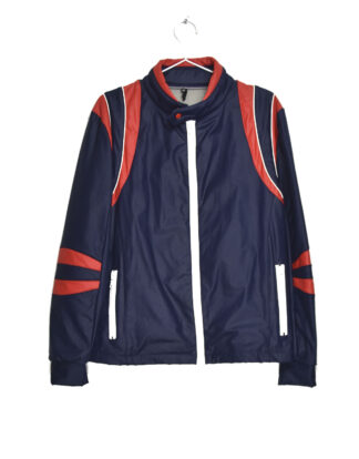 Retro blue and red shapes winter jacket - 52