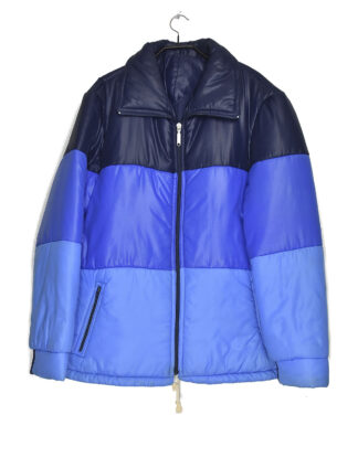 Retro blue sections winter jacket