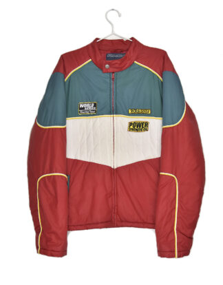 Vintage design red and green winter jacket - XL