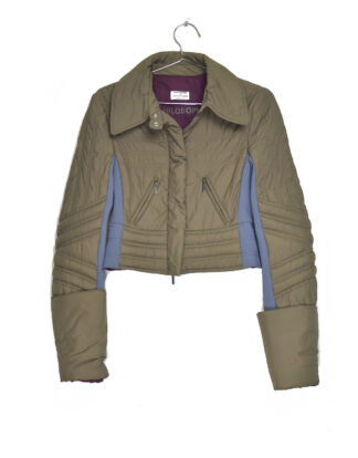 Brown short waist retro winter jacket - 38