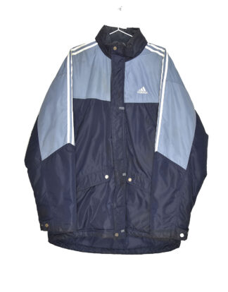 Adidas blue retro design winter jacket - L