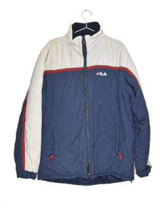 Fila grey and blue retro winter jacket - XL