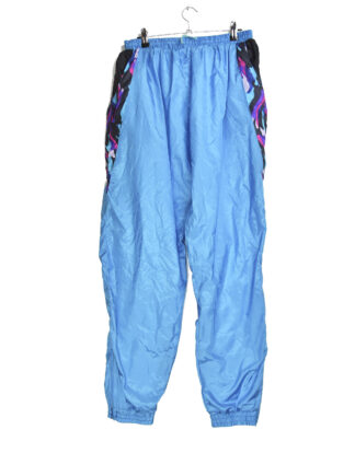 80's bright blue textured sport track pants