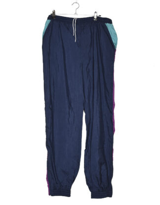 80's blue with purple and green sport track pants - XL