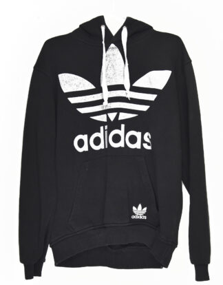 Adidas white logo black hodded sweatshirt