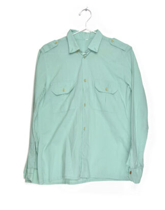 70's blouse light green with pockets