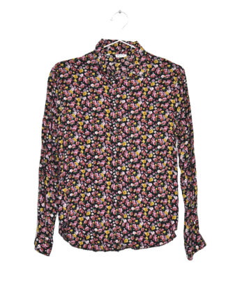 70's blouse colorful flowers mini print design