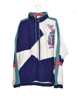 Vintage 80's blue and white design summer jacket - XL