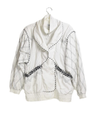White with black details summer jacket - M