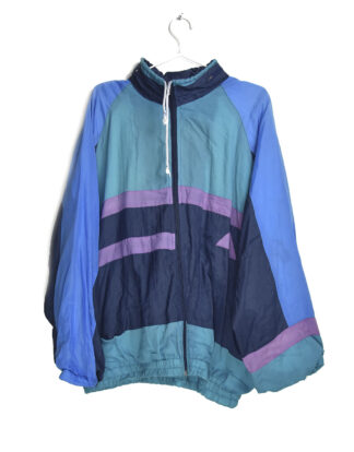 Retro purple blue and green shapes summer jacket - L