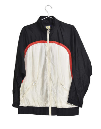 Retro black and white red line summer jacket