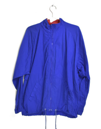 Full bright blue retro summer jacket - L