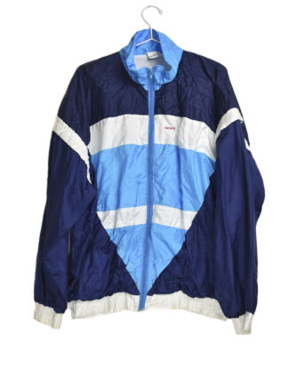 Retro blue and white shapes summer jacket - XL