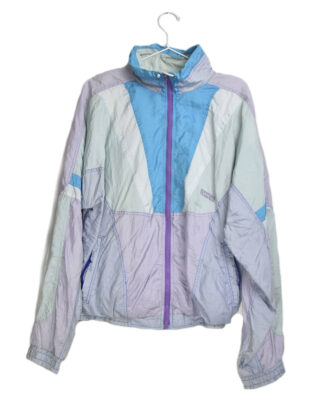 Retro light pink and blue summer jacket - L