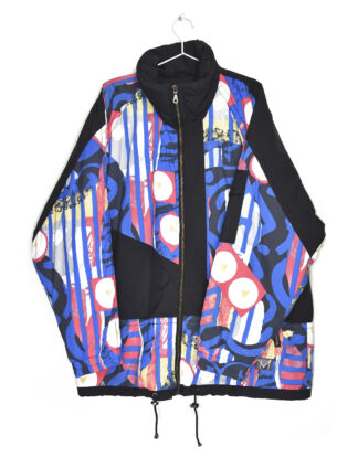 80's vintage design colorful black winter jacket