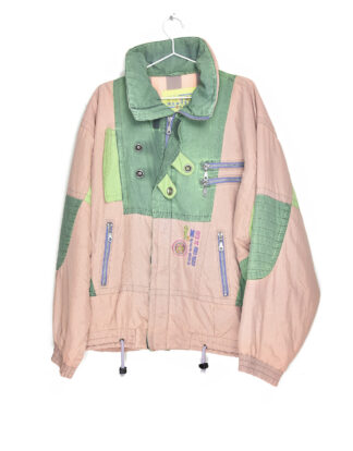 Light pink and green retro winter jacket