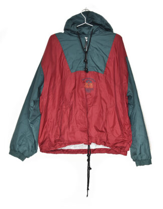 Retro red and green winter jacket - L