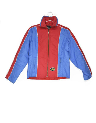 Retro red and blue winter jacket