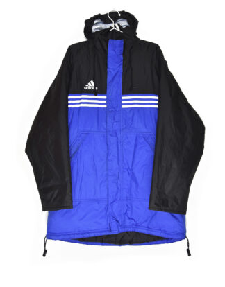 Retro blue and black winter jacket - L