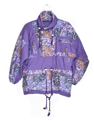 Retro design abstract purple winter jacket