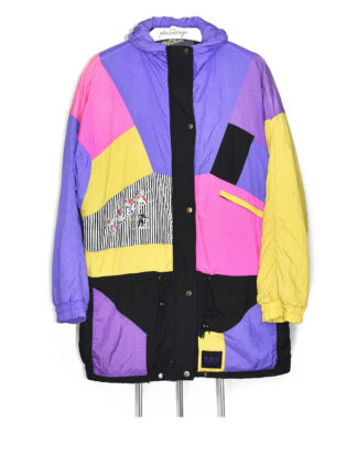 80's vintage design purple pink and yellow winter jacket - T40
