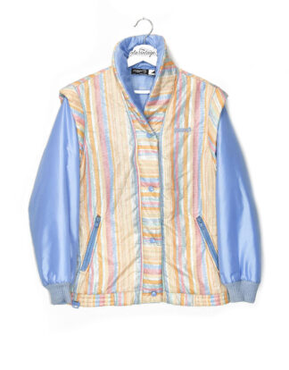 Retro light blue and pastel colors design winter jacket - T36