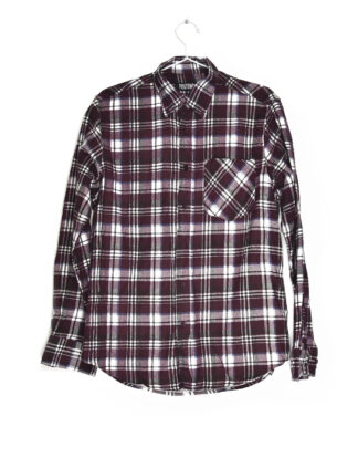 Dark red and white checkered flannel shirt - L