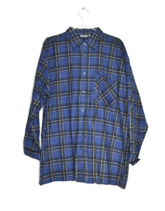 Blue and black checkered flannel shirt - L