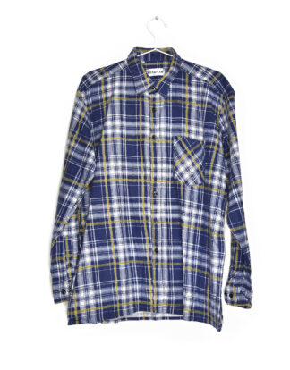 Blue yellow and black checkered flannel shirt - 44