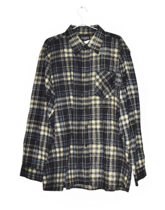 Black and cream yellow checkered flannel shirt - 48/49