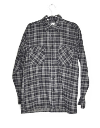 Black and grey checkered flannel shirt - XL