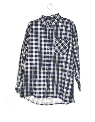 Black and blue checkered flannel shirt - 41/42