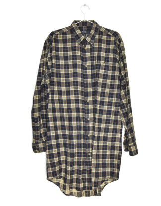 Black and yellow checkered flannel shirt - L