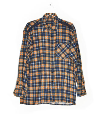 Black and orange checkered flannel shirt - 41