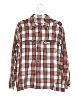 Classic red white and black checkered flannel shirt - 46