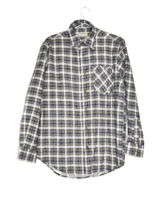 Grey and white checkered flannel shirt - 39/40
