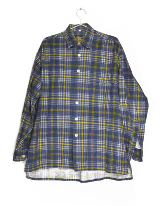 Blue and yellow checkered flannel shirt - M