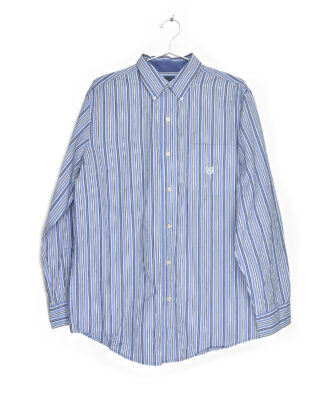Chaps blue vertical lines shirt - M