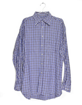 No Brand white and blue check shirt - XL