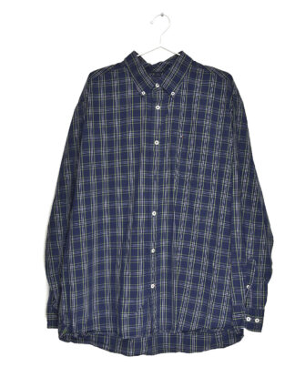 Tommy Hilfiger dark blue and green check shirt - XL