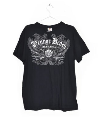 Orange Beach Alabama print black t-shirt - L