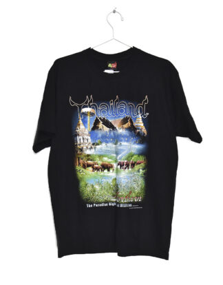 Thailand photo print black t-shirt - L