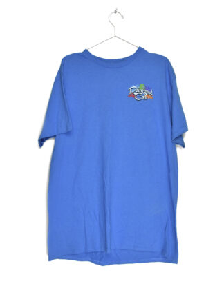 Rainforest Cafe Las Vegas print blue t-shirt - L