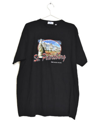 St. Petersburg print black t-shirt - XL
