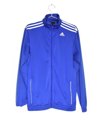 Adidas bright blue white stripes sport jacket - 38/40