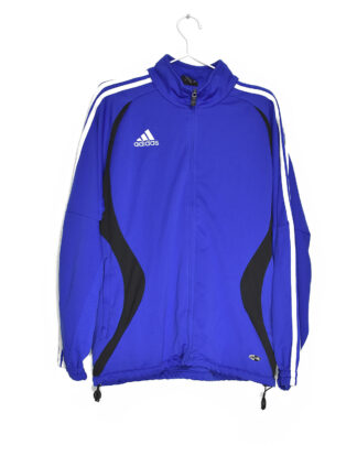 Adidas retro blue and black sport jacket - S