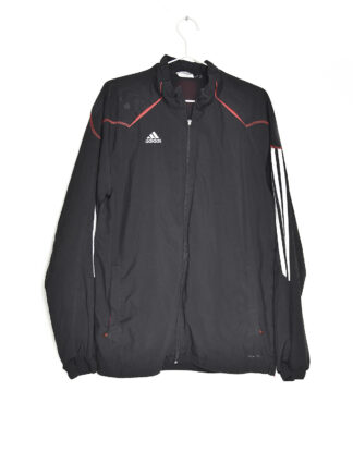 Adidas black and white retro sport jacket - M