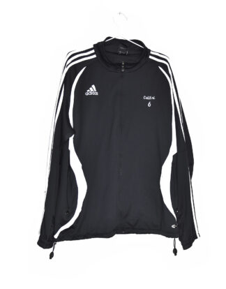 Adidas classic black and white stripes sport jacket - L
