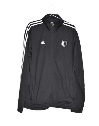 Adidas classic wolf detail black sport jacket - L