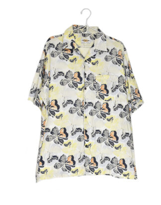 Hawaii flowers print light yellow shirt